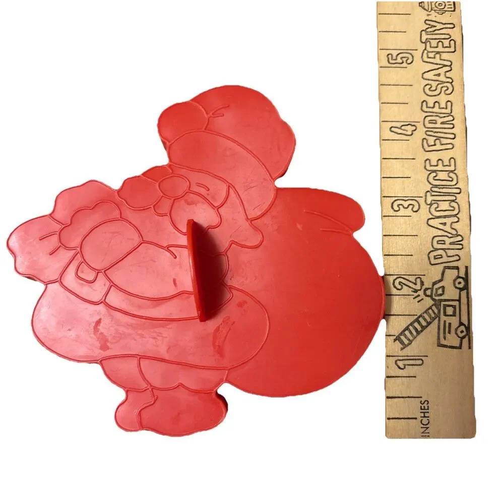Vintage 1978 Lot of 3 Red Wilton Christmas Cookie Cutters Santa Angel Wreath